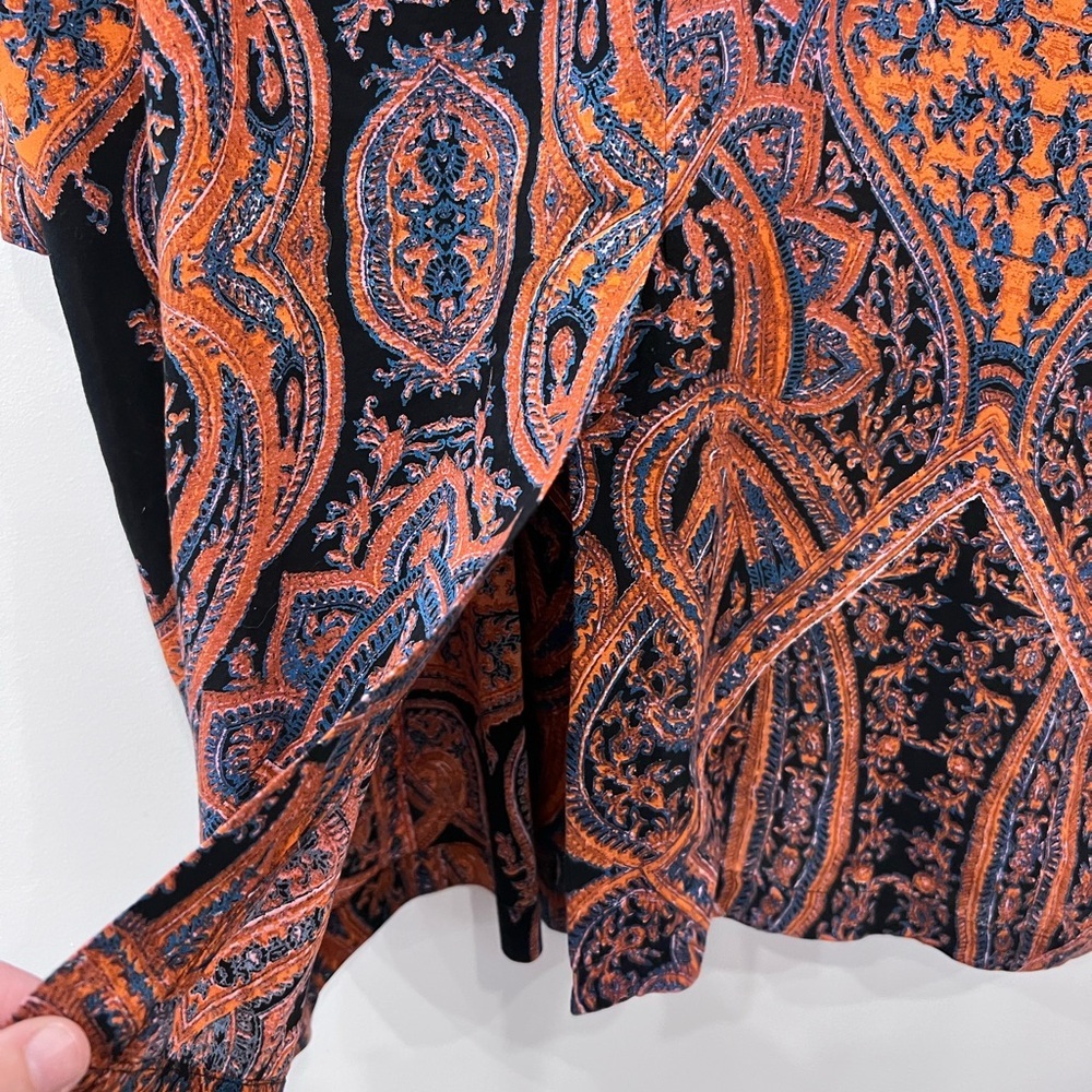Free People Half Moon Paisley Duster Kimono Size S | Boho Long Cardigan - Picture 8 of 8